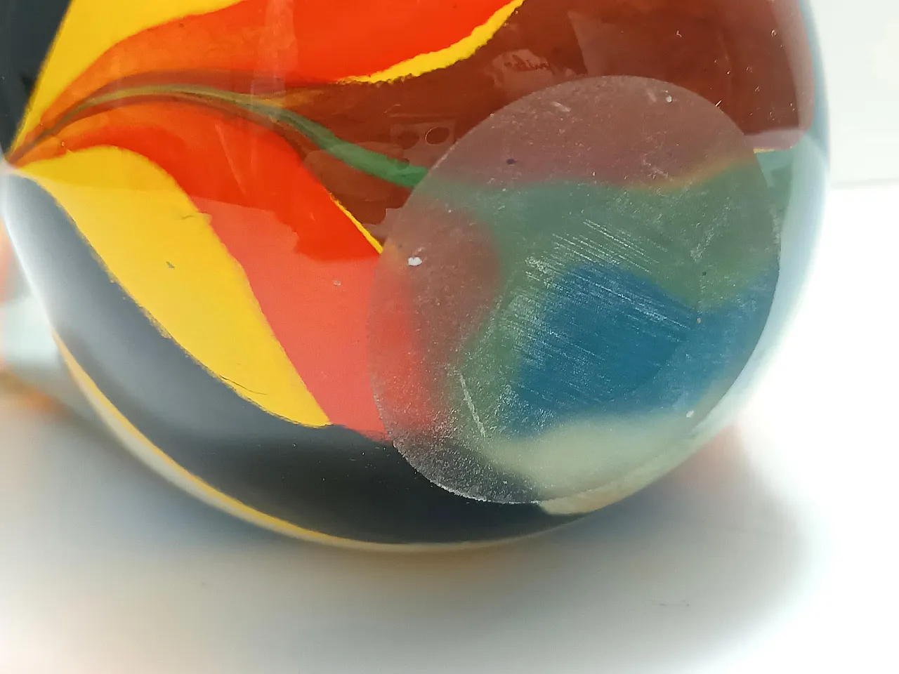 Postmodern multicolored Murano glass Fazzoletto vase, 80s 12