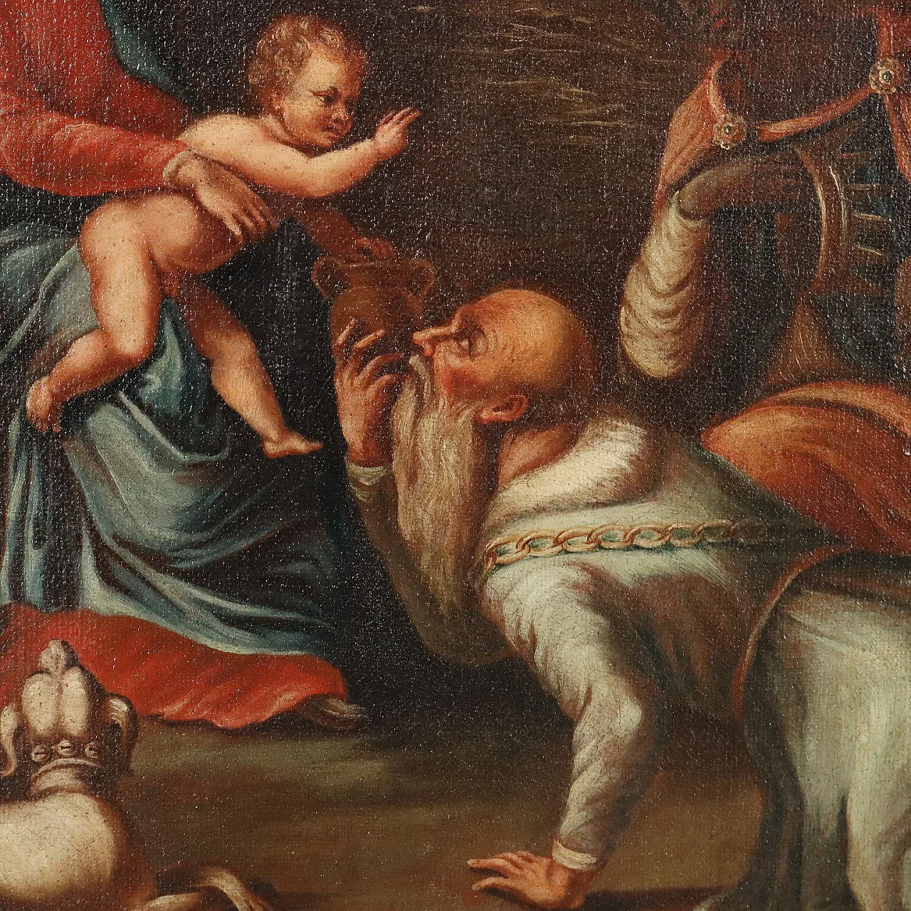Adorazione dei Magi, dipinto ad olio su tela entro cornice, 5
