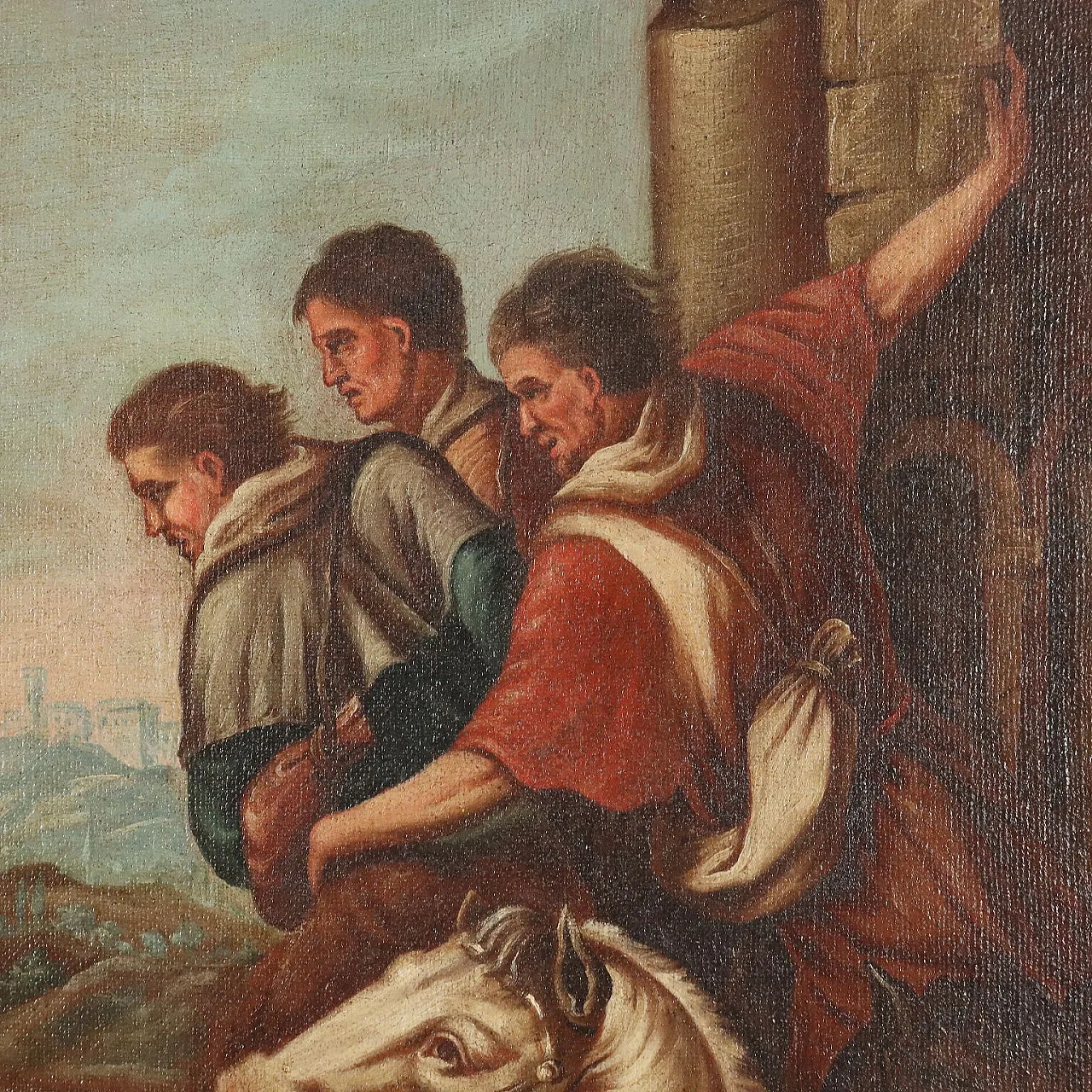 Adorazione dei Magi, dipinto ad olio su tela entro cornice, 8