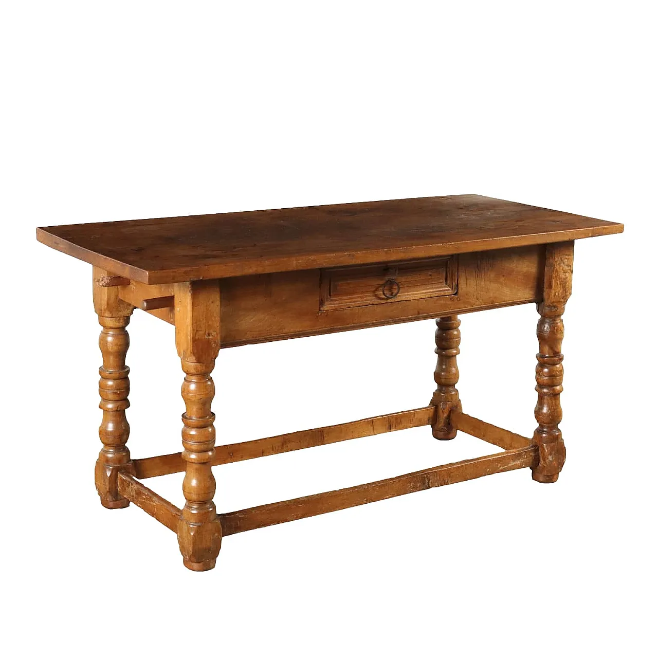 Walnut spool table with drawer, early 18th century 1