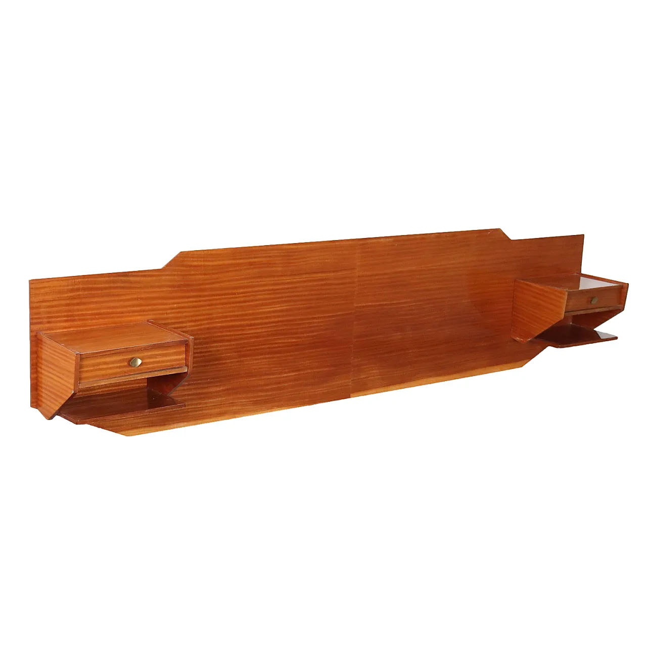 Testiera con comodini in legno, anni '60 1