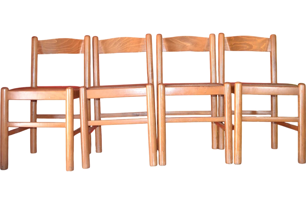 8 sedie in legno, anni '80 9