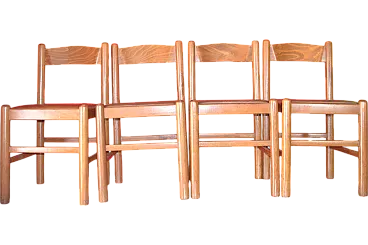 8 sedie in legno, anni '80