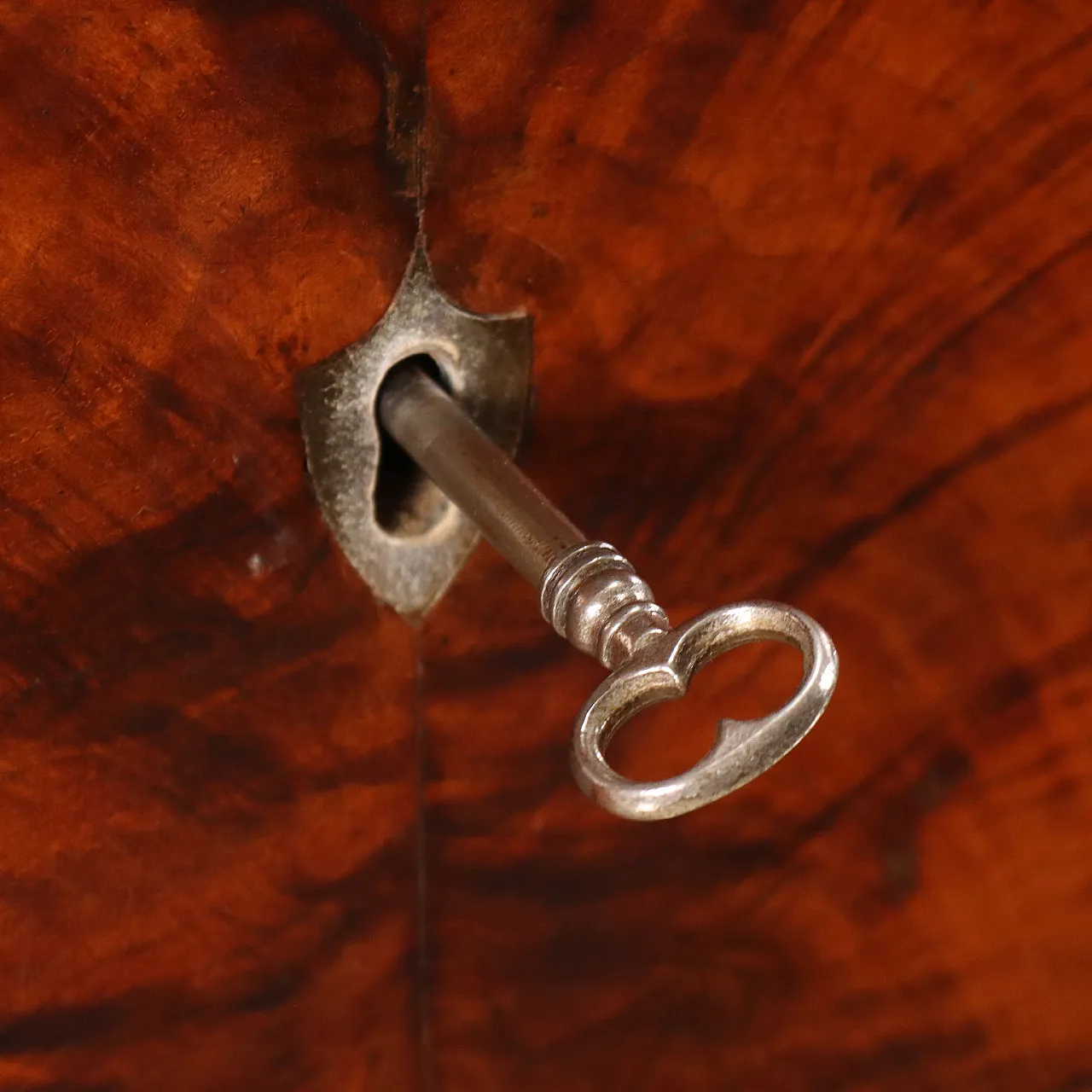 Cassettone Carlo X piemontese lastronato in mogano, '800 6