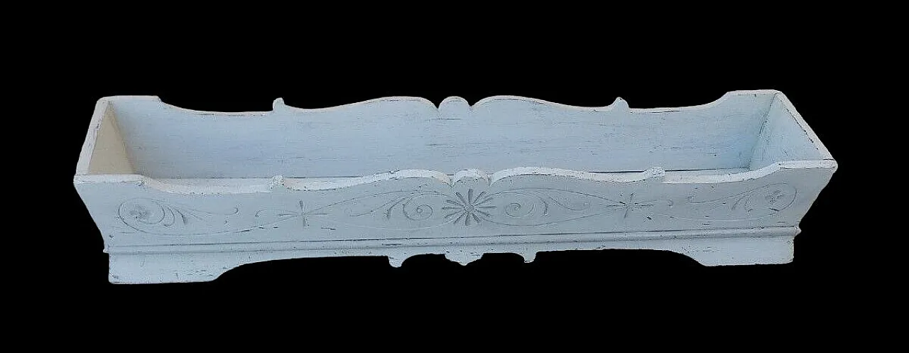 Shaped and engraved vase holder in painted wood, 19th century 7