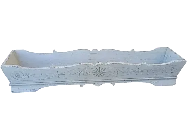 Shaped and engraved vase holder in painted wood, 19th century