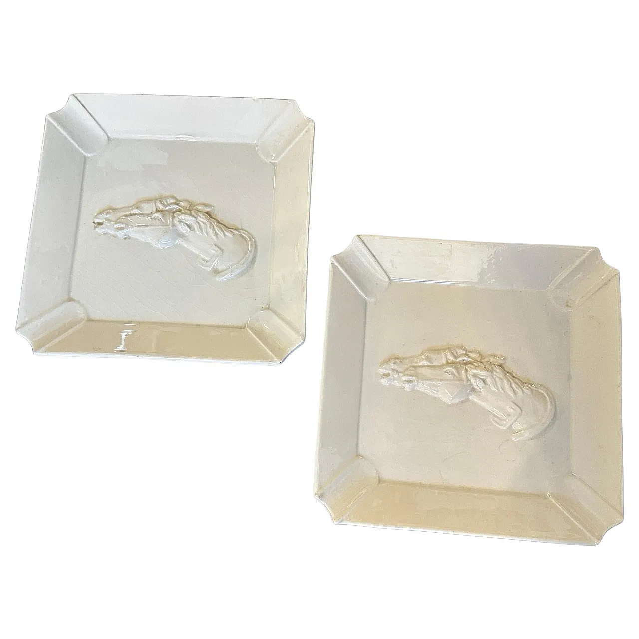 Pair of porcelain ashtrays by Gucci Florence, 1980s 1