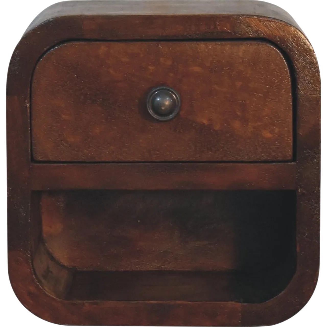 Artisan Furniture Extra Mini Curved Chestnut Bedside with Open Slot 12