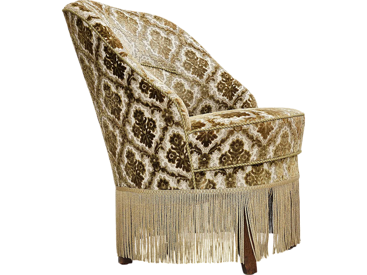 Sedia danese in velluto, anni '50 21