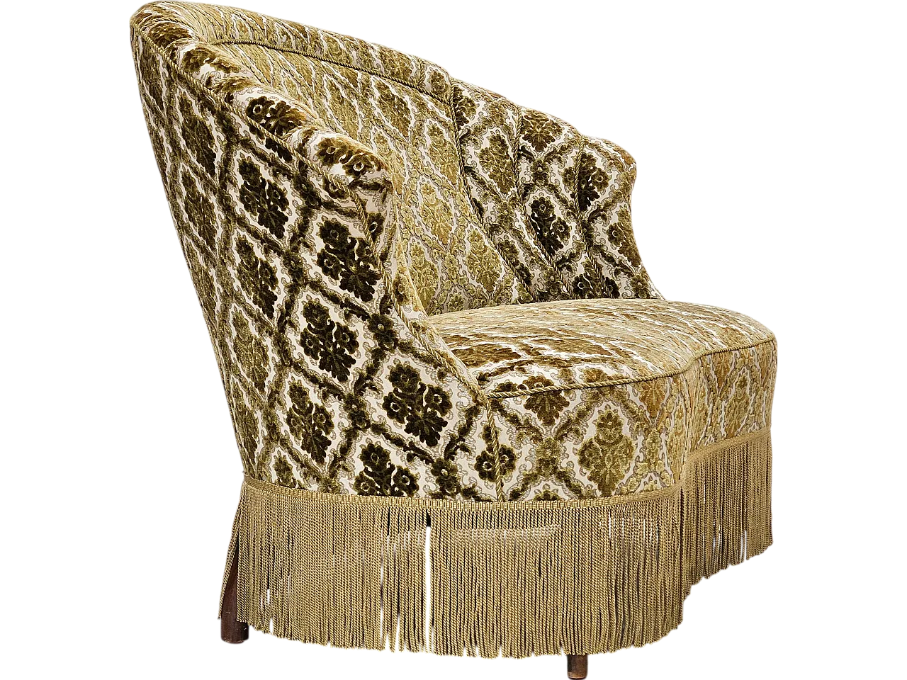 Divano curvo danese a 2 posti in velluto, anni '50 20