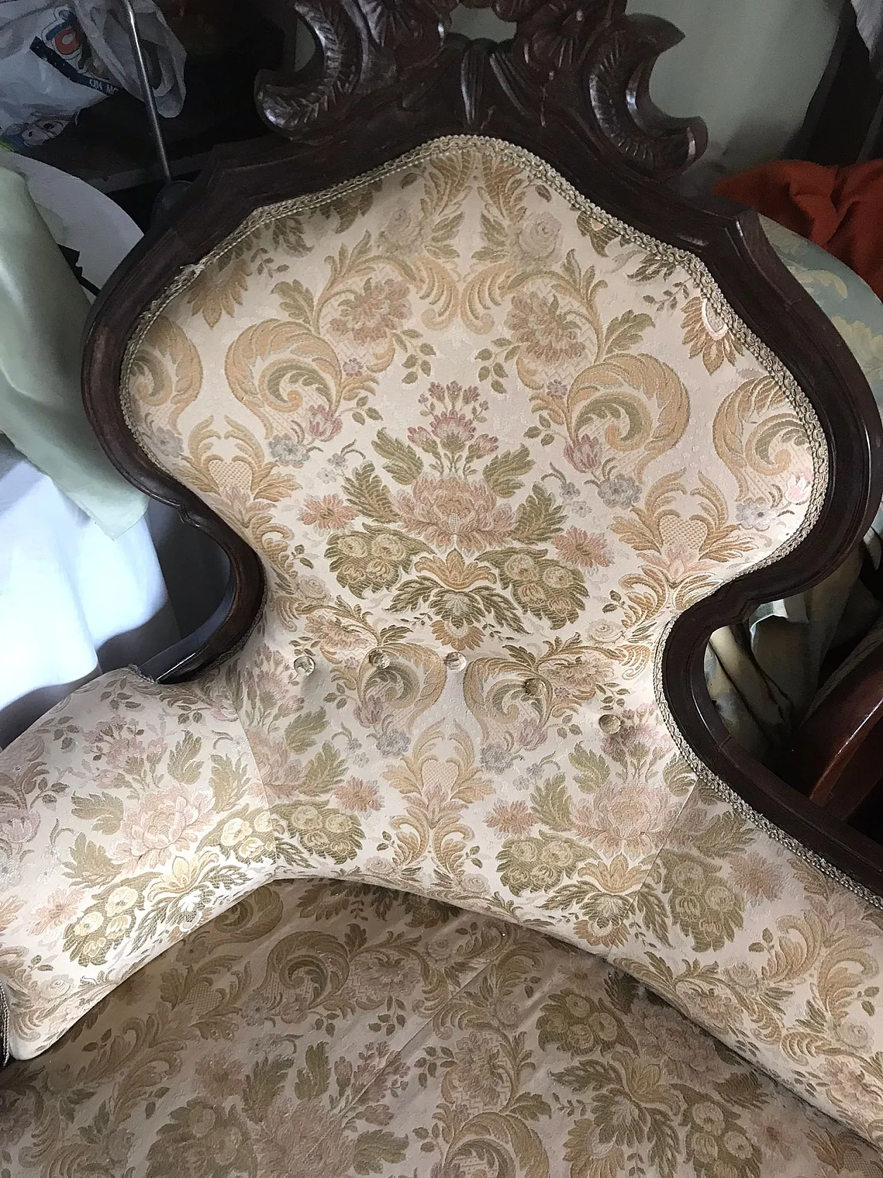 Divano a dormeuse in noce, anni '70 2