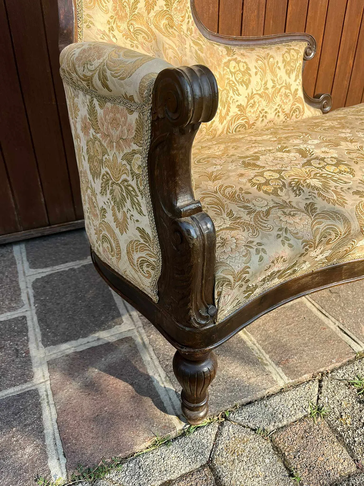 Divano a dormeuse in noce, anni '70 5