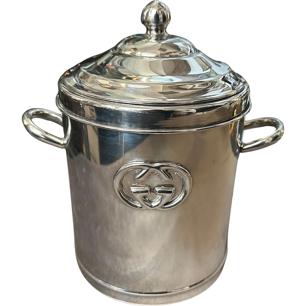 Secchiello per ghiaccio placcato in argento di Gucci Firenze, anni '70 11