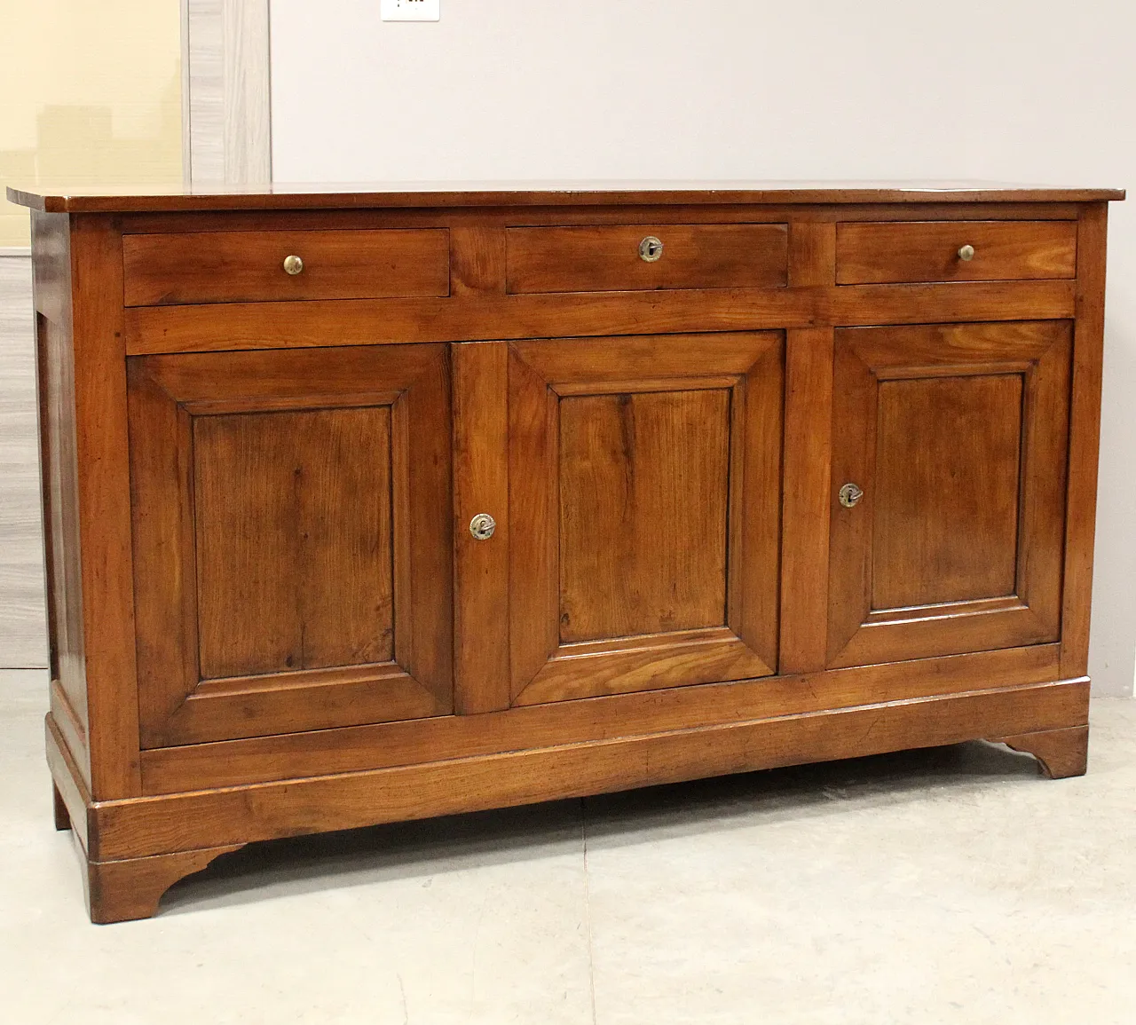 Sideboard 3 ante luigi Filippo in cherry, 19th century 2