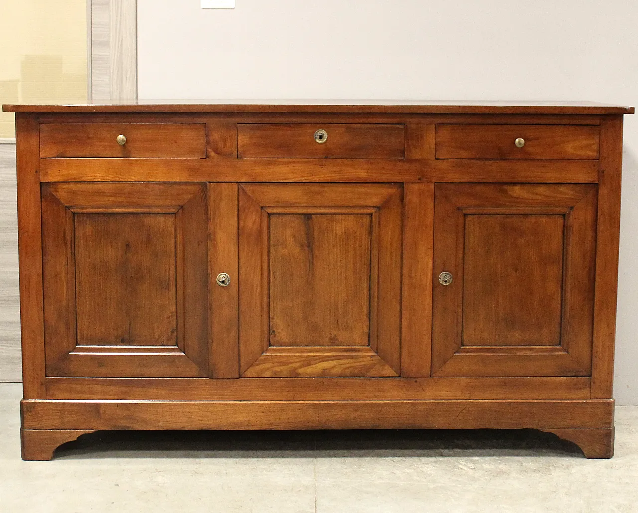 Sideboard 3 ante luigi Filippo in cherry, 19th century 3