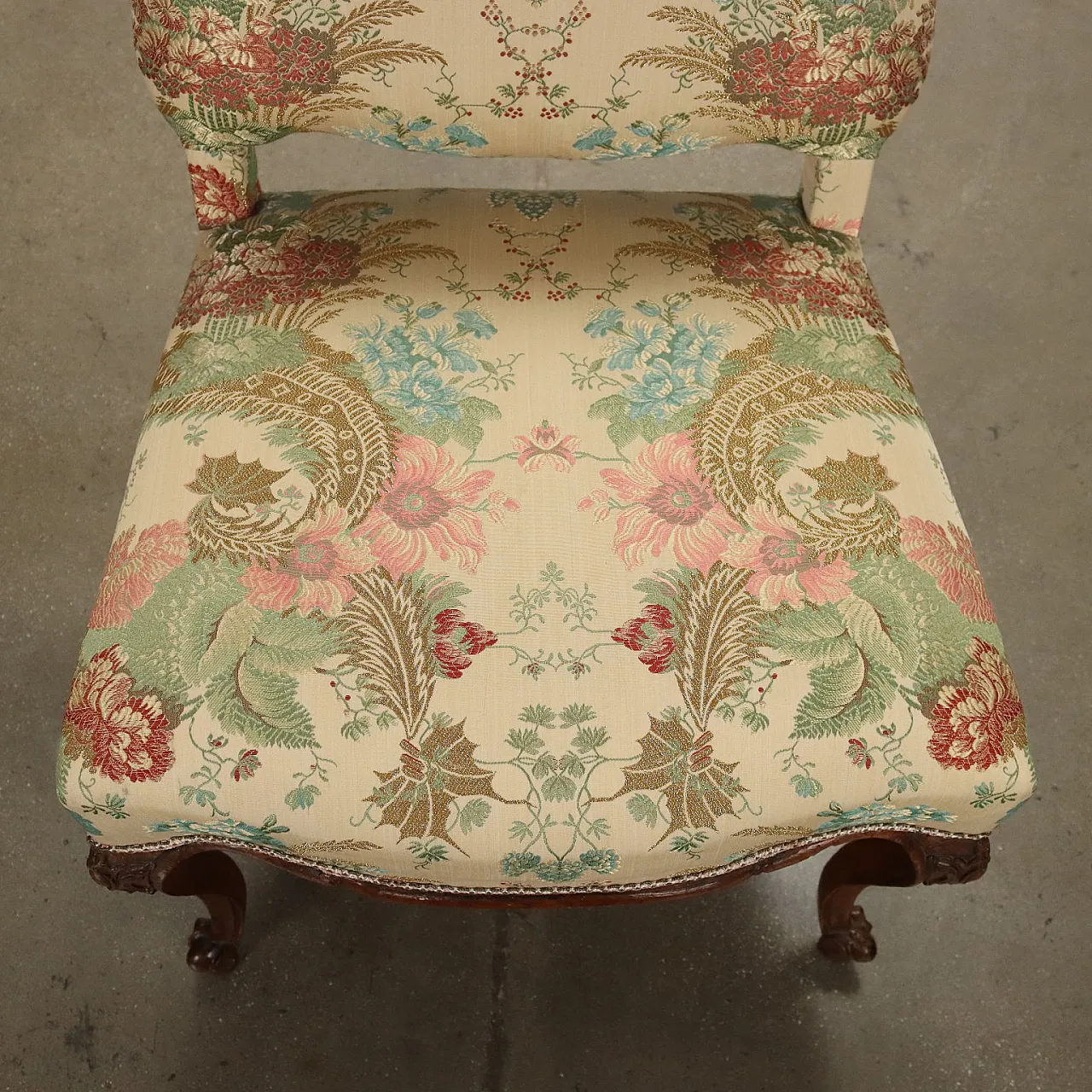 Pair of Barocchetto wood and fabric chairs, mid-18th century 4