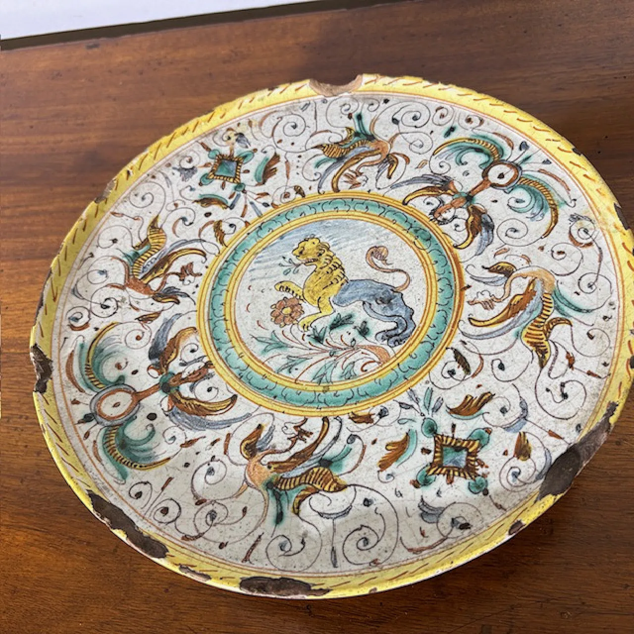 Piatto Deruta con Leone maiolica, '600 3