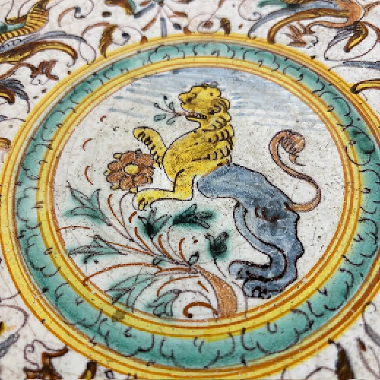 Piatto Deruta con Leone maiolica, '600 4