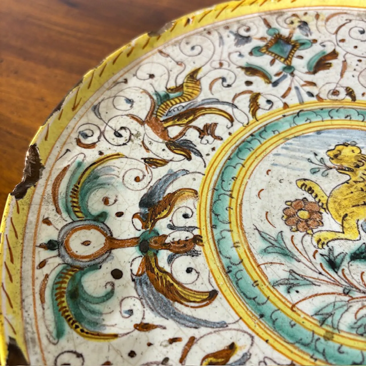 Piatto Deruta con Leone maiolica, '600 7