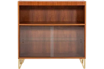 Danish wood and glass display case, 1970s