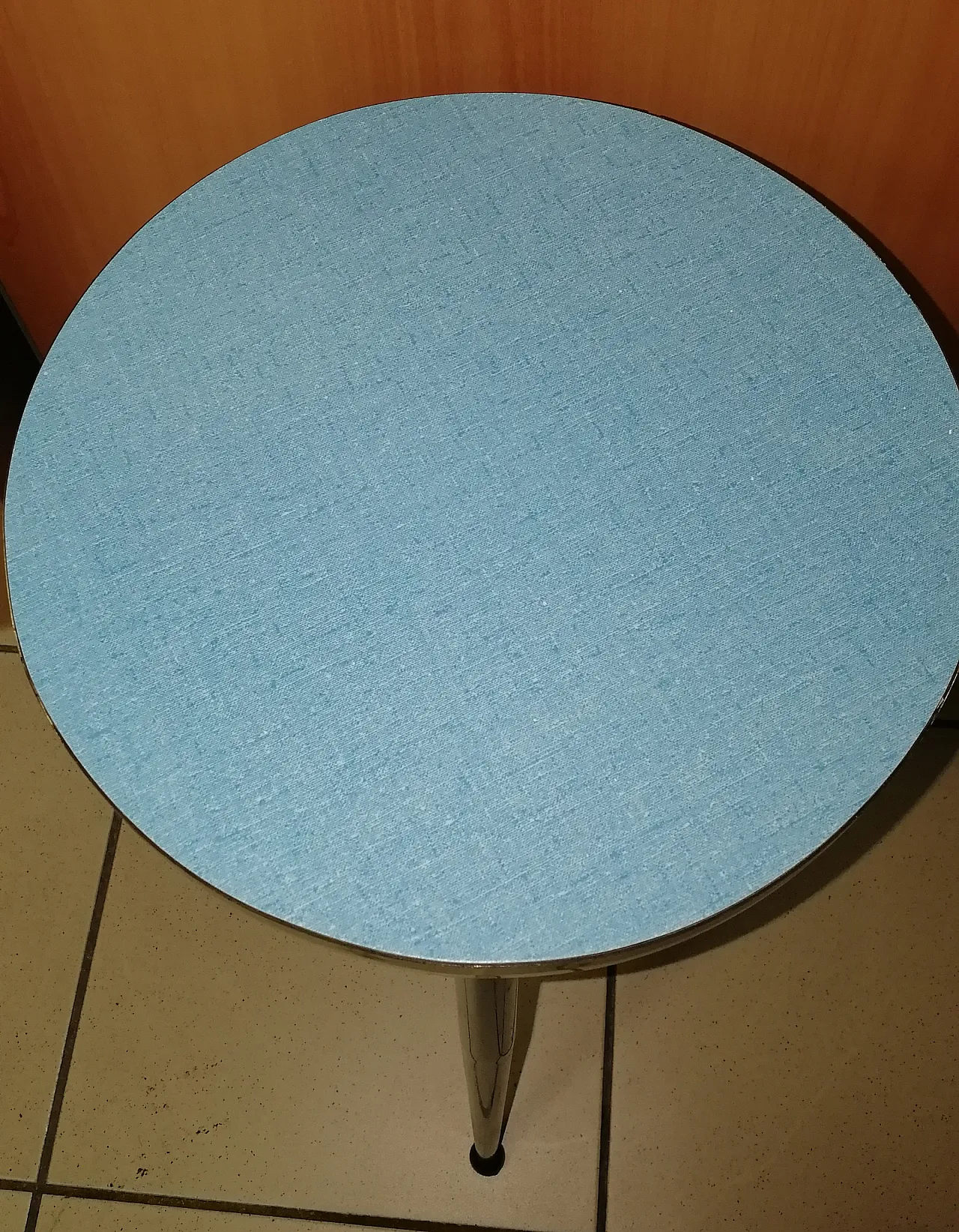 Stool in blue Formica, 70s 9