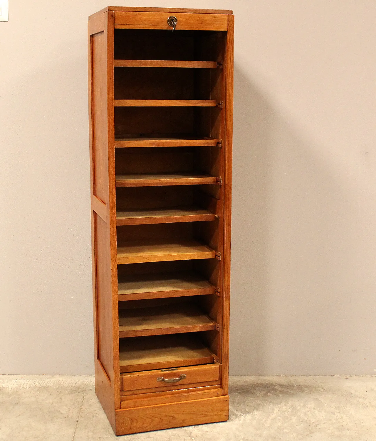 Classificatore archivio schedario serranda in rovere, primi '900 4