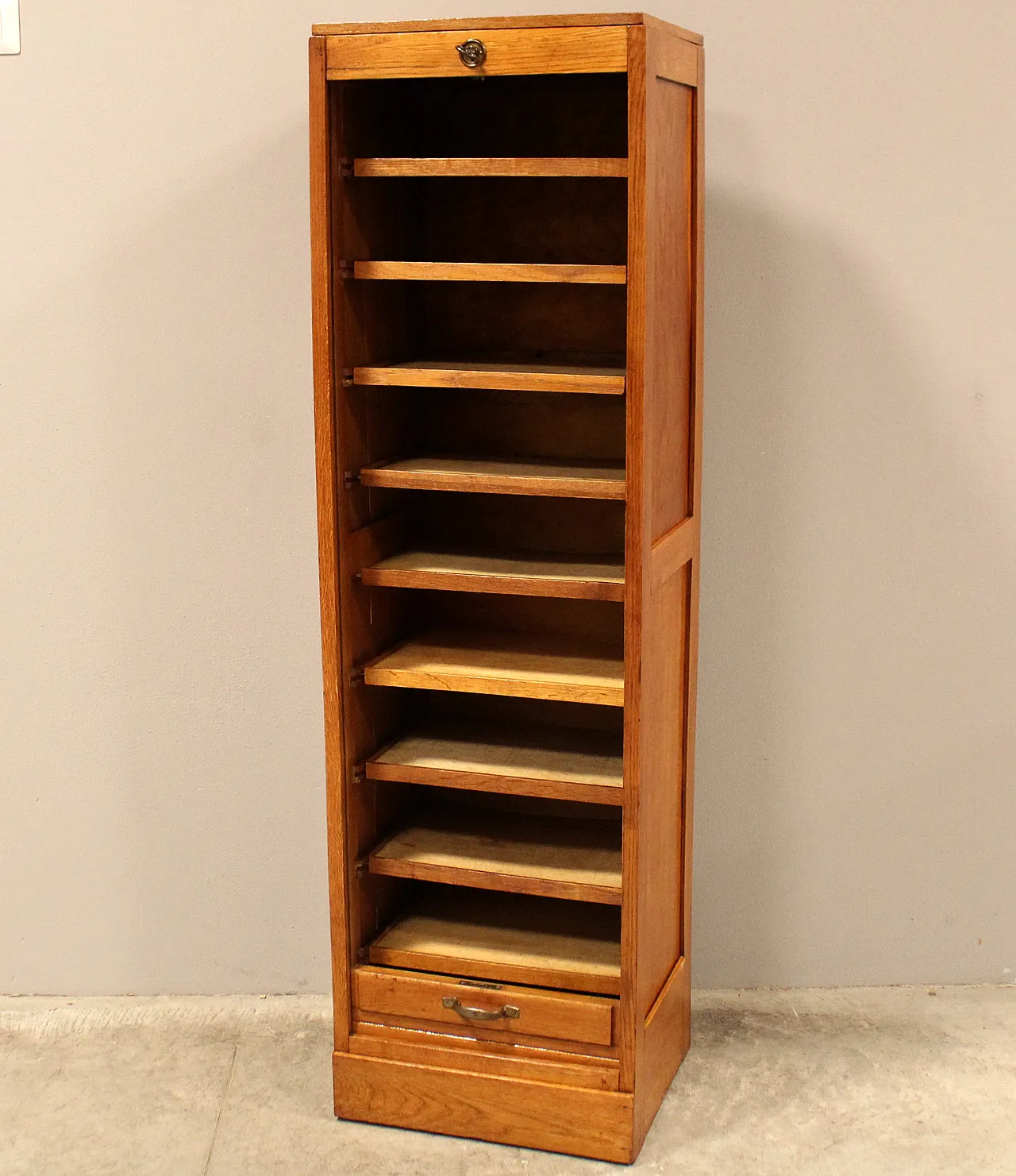 Classificatore archivio schedario serranda in rovere, primi '900 5