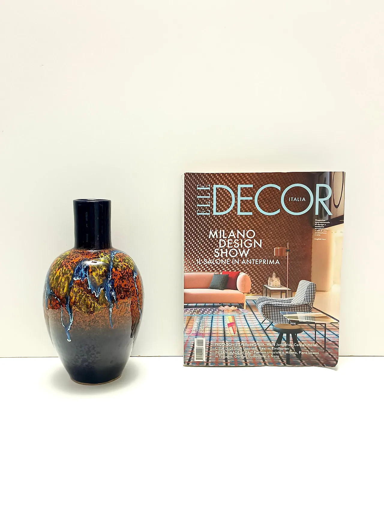 Multicolored Glazed Earthenware Vase by Roberto Rigon for Bertoncello, Italy 2