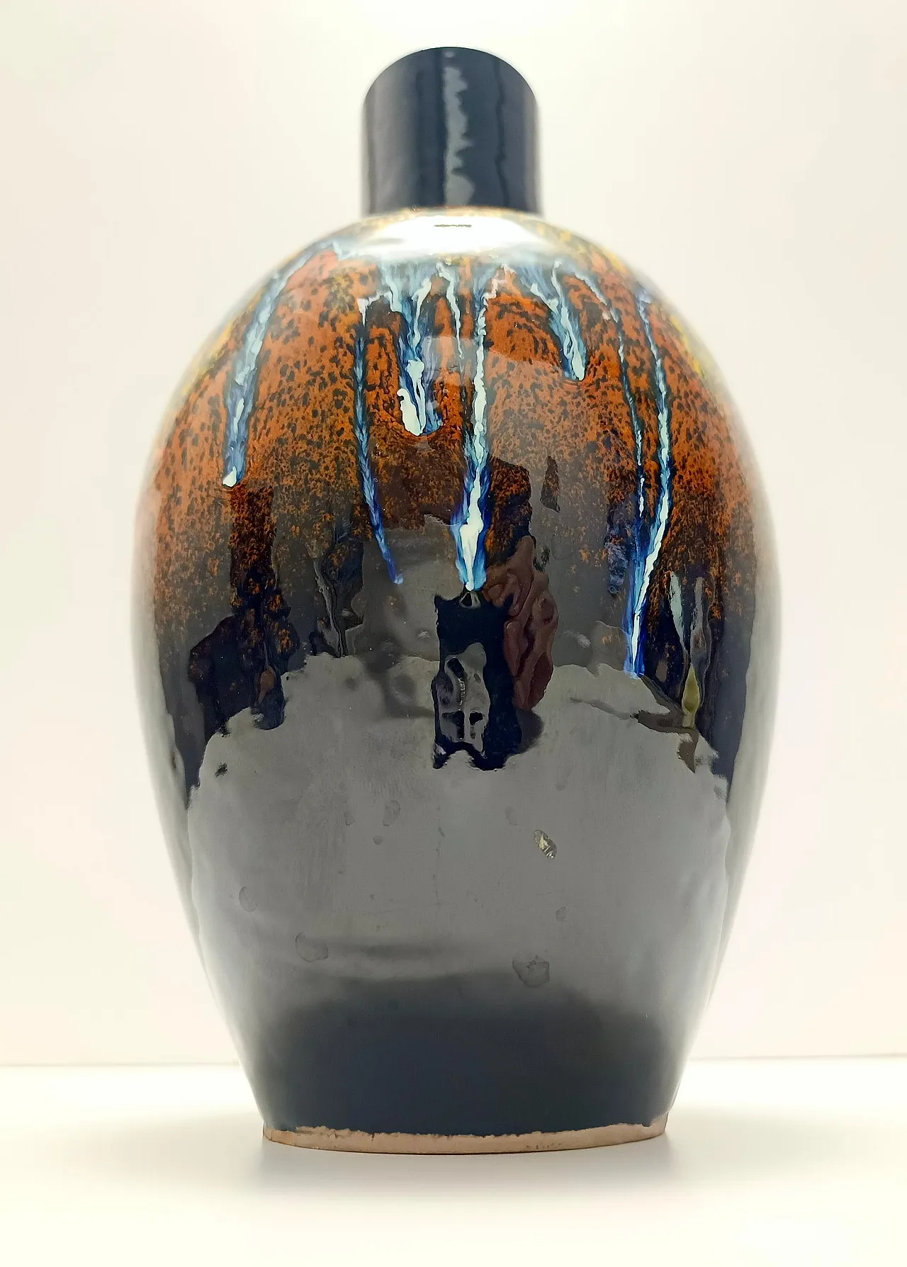 Multicolored Glazed Earthenware Vase by Roberto Rigon for Bertoncello, Italy 6