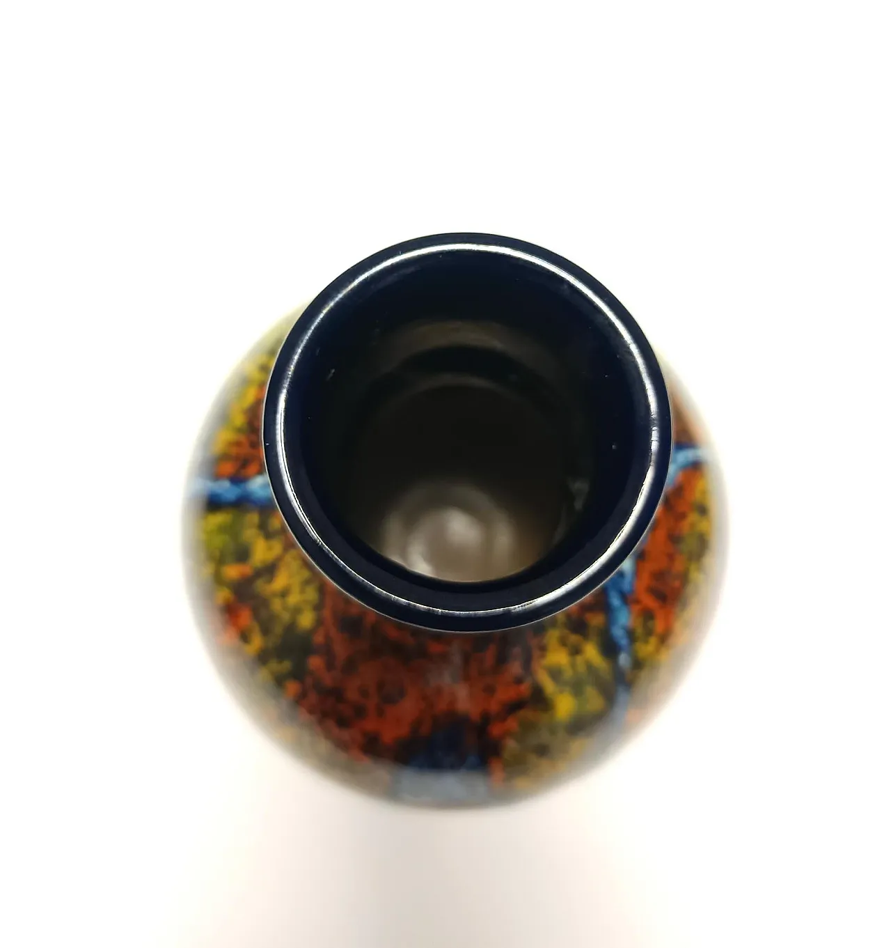 Multicolored Glazed Earthenware Vase by Roberto Rigon for Bertoncello, Italy 8