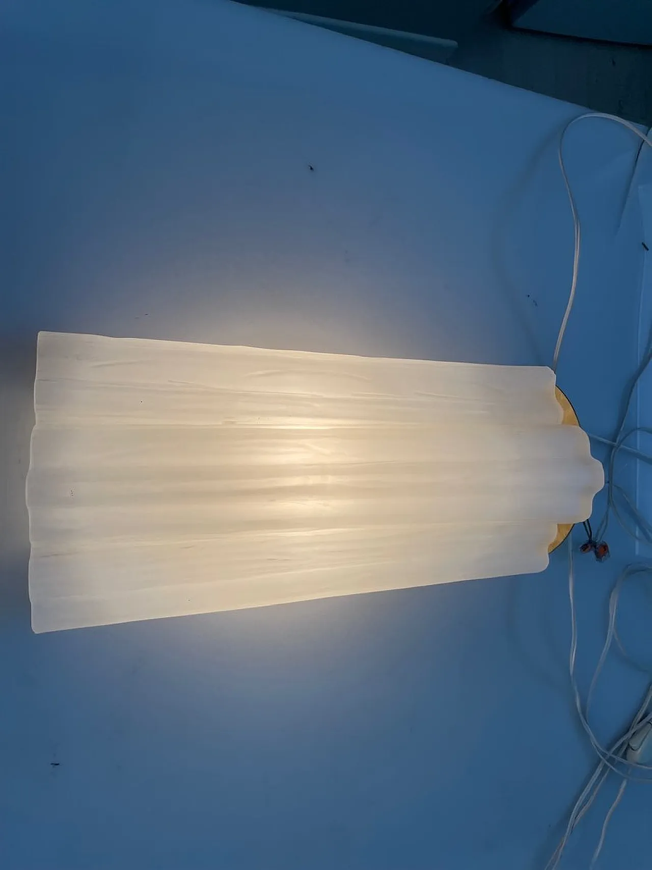 Coppia di applique Tronchi in vetro di Murano bianco latte, anni '70 10