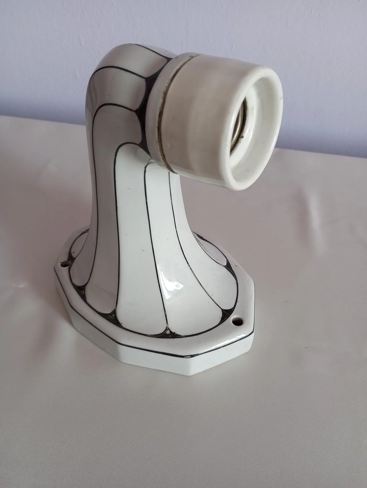 Lampada da parete Art Noveau in porcellana Brunquell Germania, 60s 2