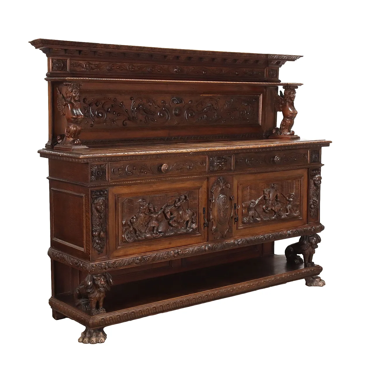 Walnut Neo-Baroque style sideboard, 20th century 1