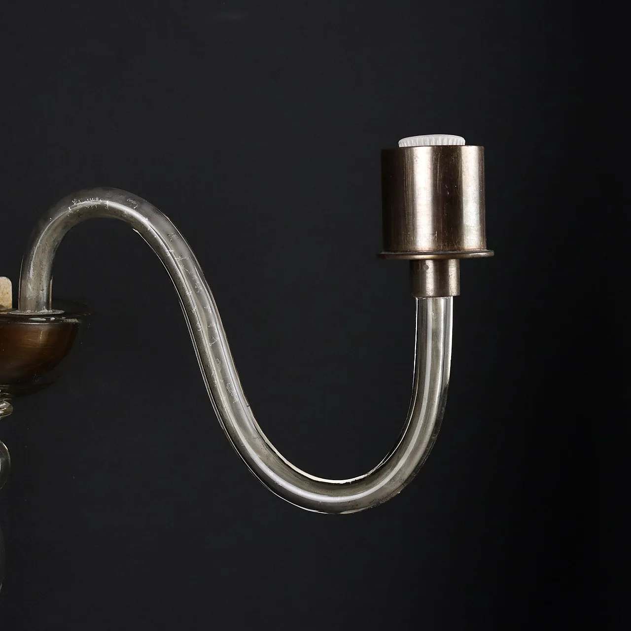 Coppia di applique in vetro soffiato di Murano, metà '900 4