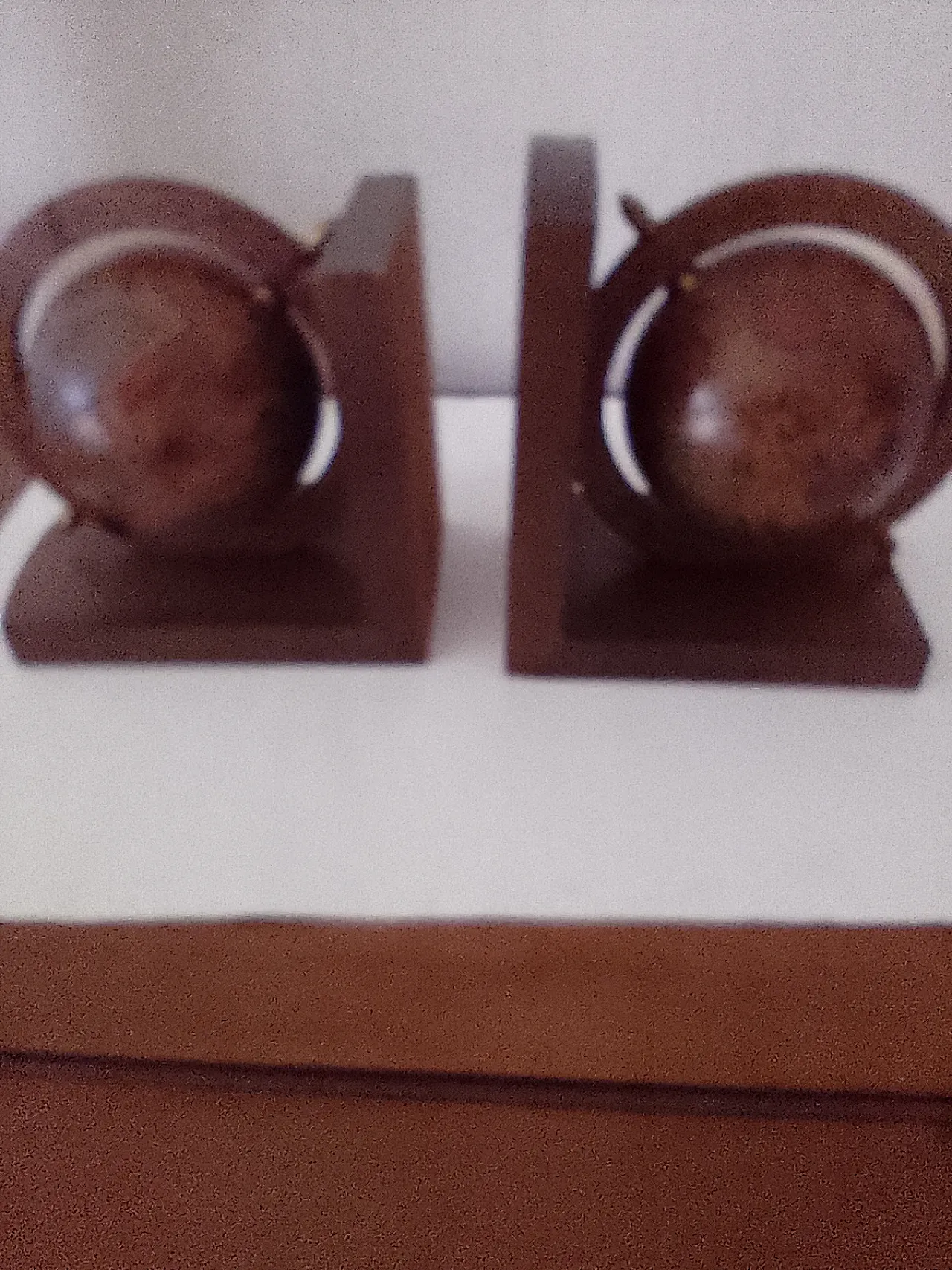 Coppia fermalibri globi, anni '70 1
