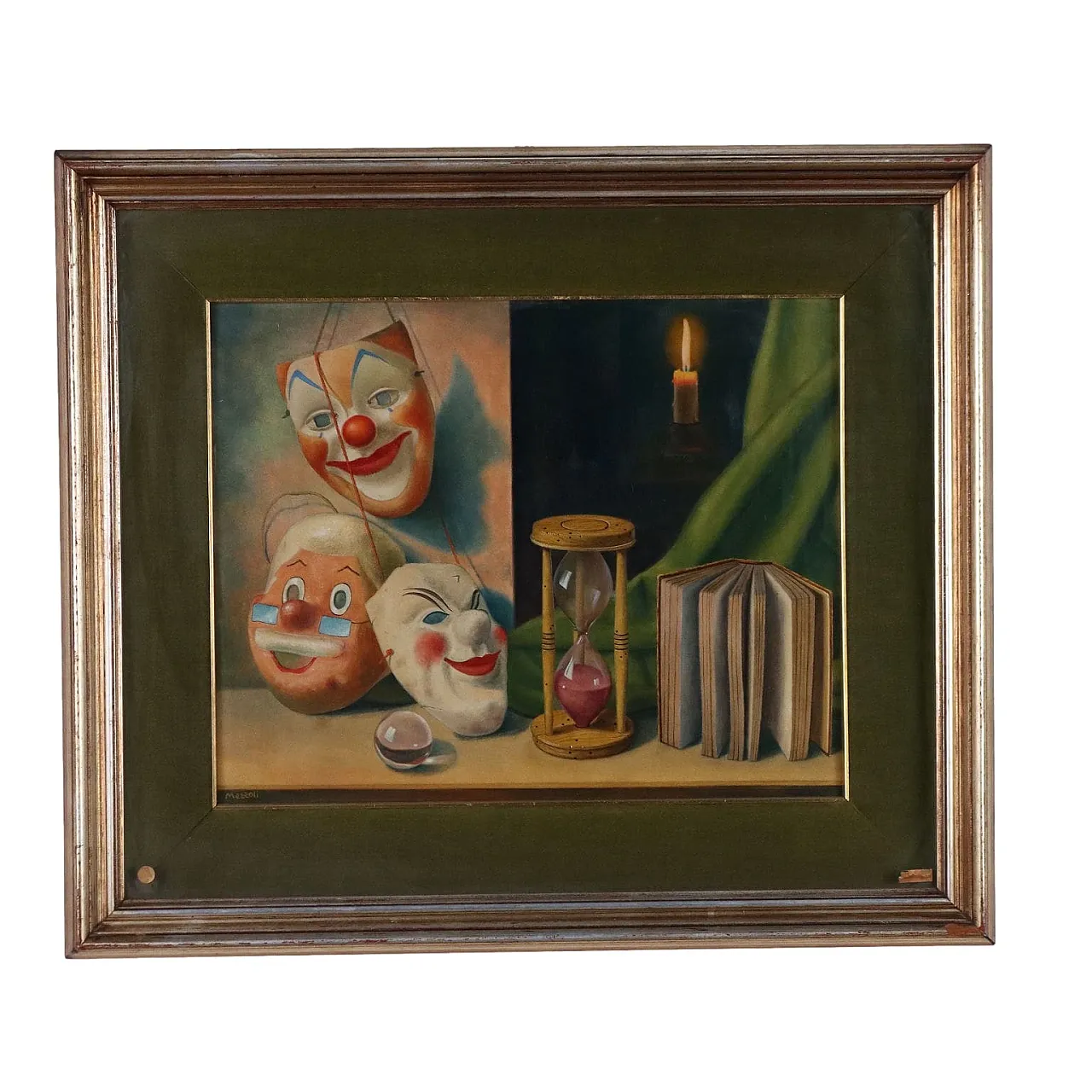 Dipinto di Olmedo Mezzoli, olio su faesite, '900 1