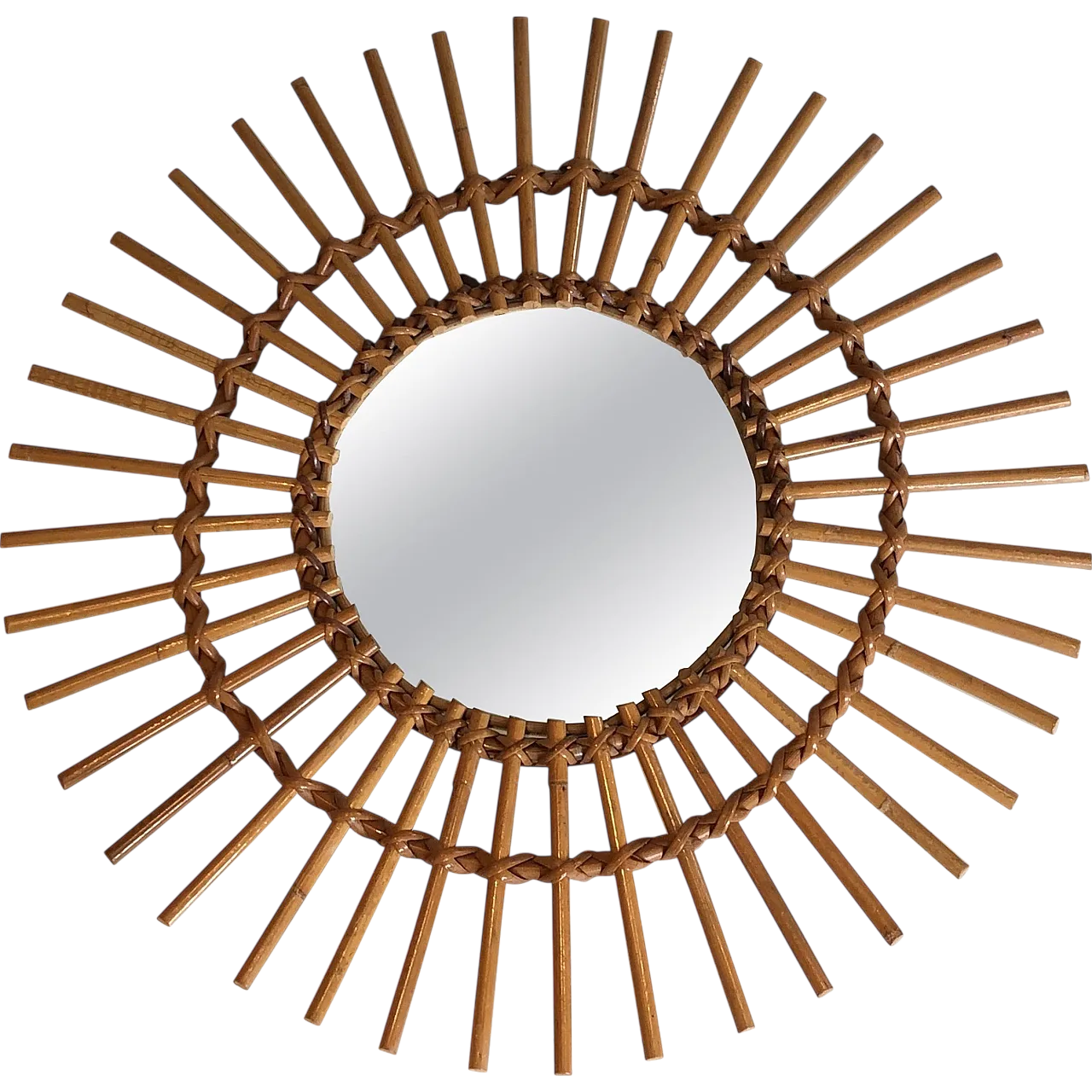 Specchio in rattan, anni '70 14