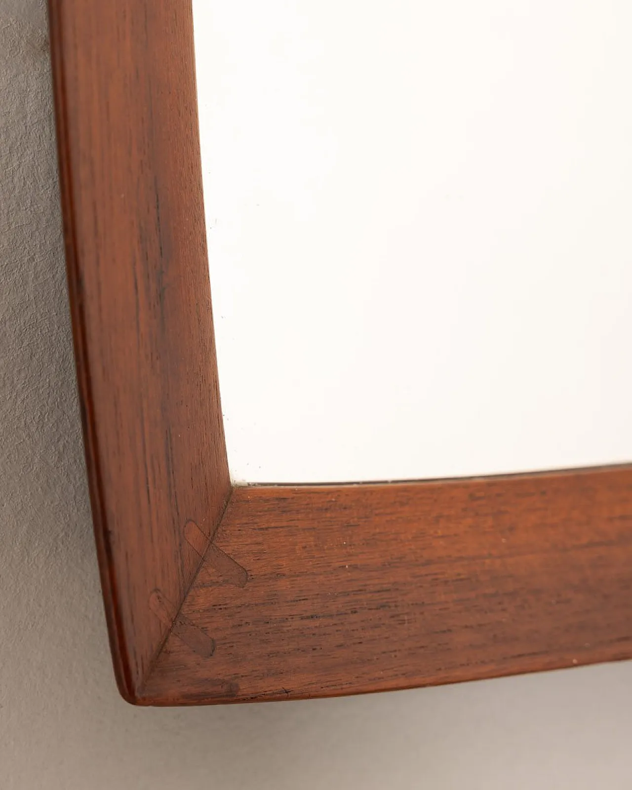 Square mirror in teak, 1960s 3