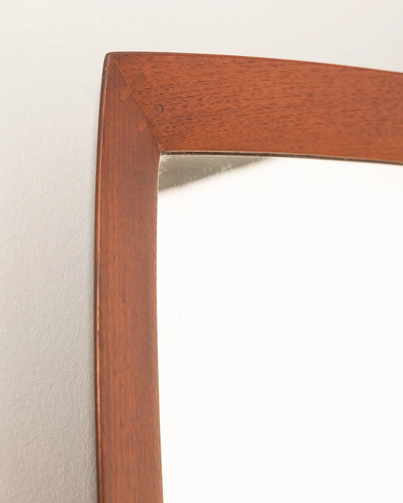 Square mirror in teak, 1960s 4