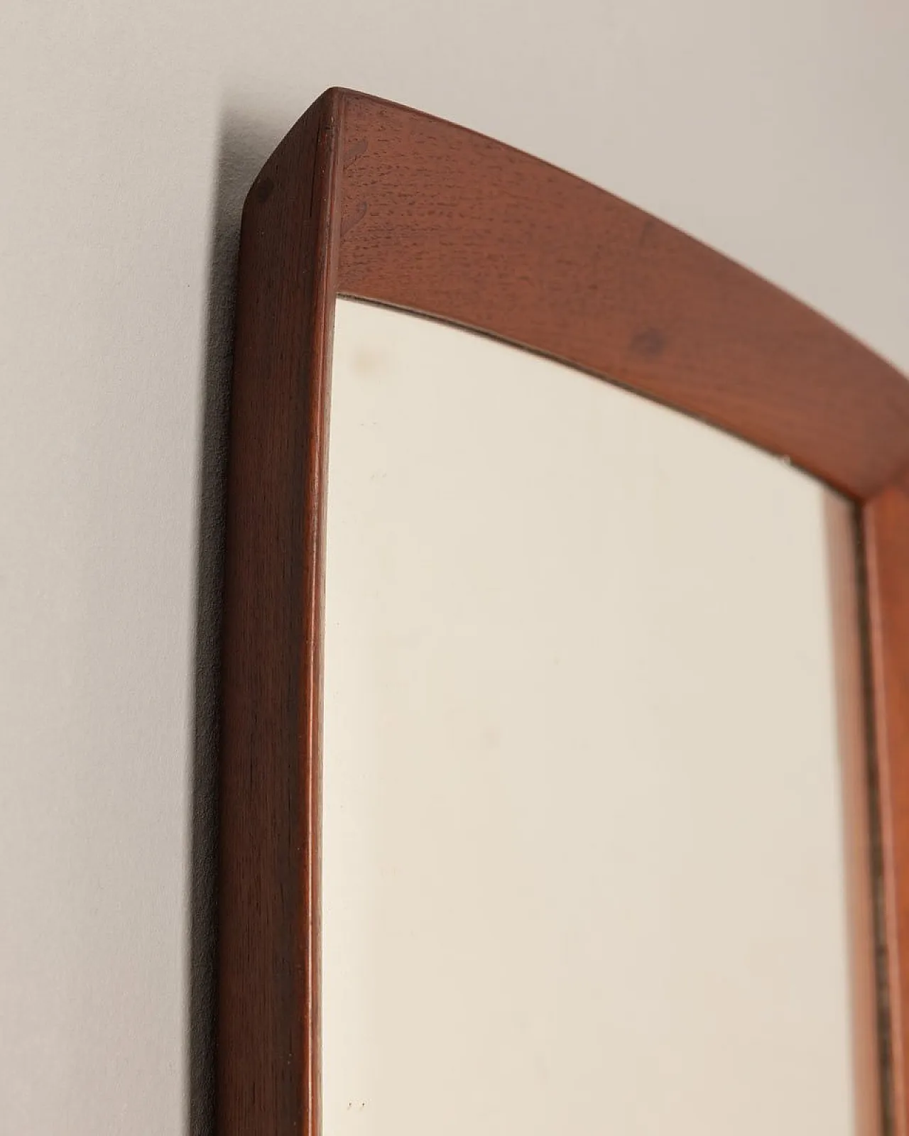 Square mirror in teak, 1960s 5