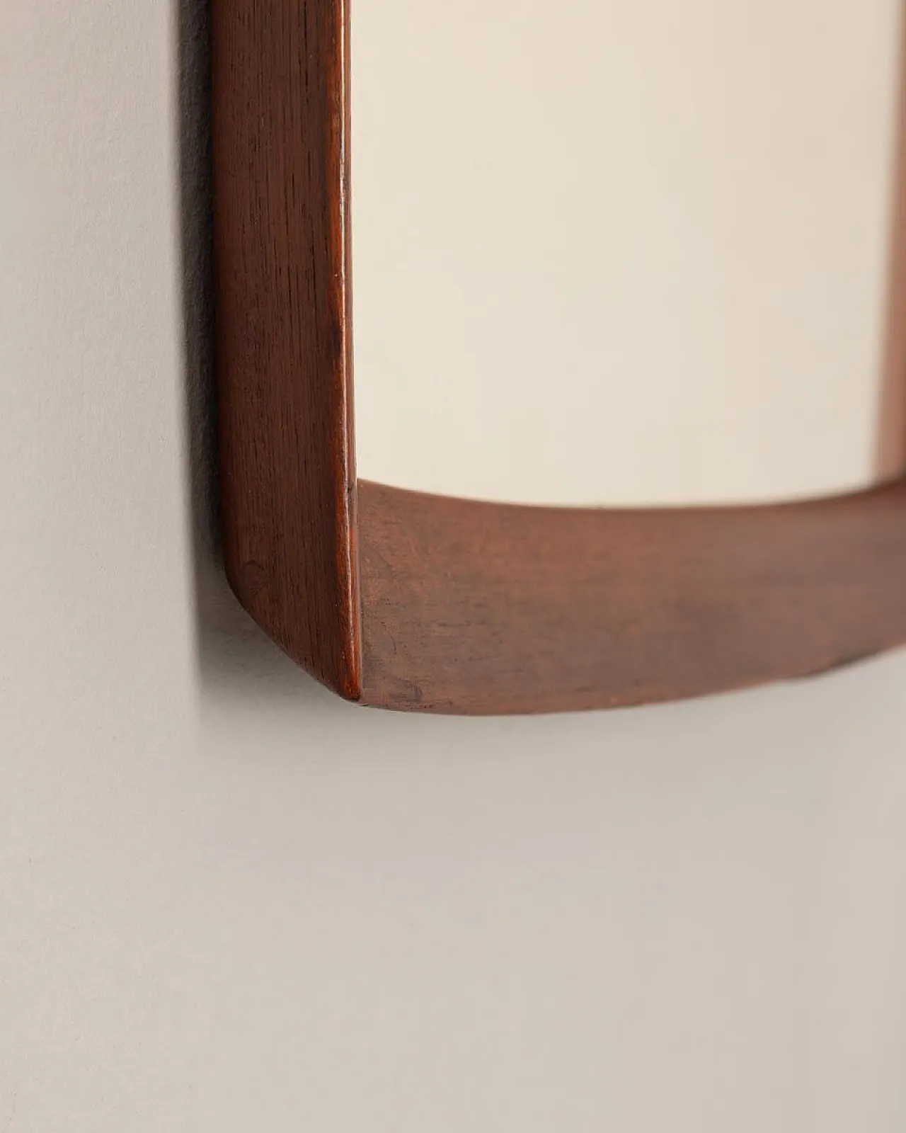 Square mirror in teak, 1960s 6