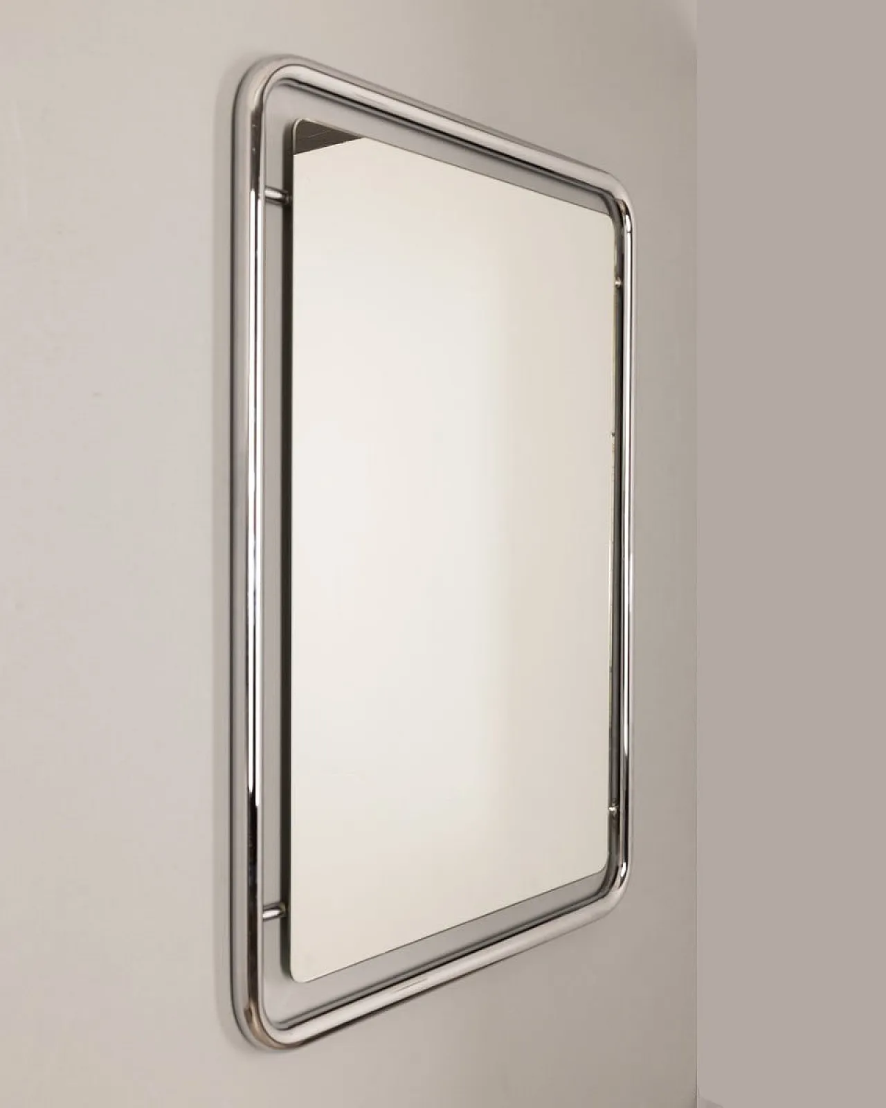 Wall Mirror in chromed metal, 1970s 1