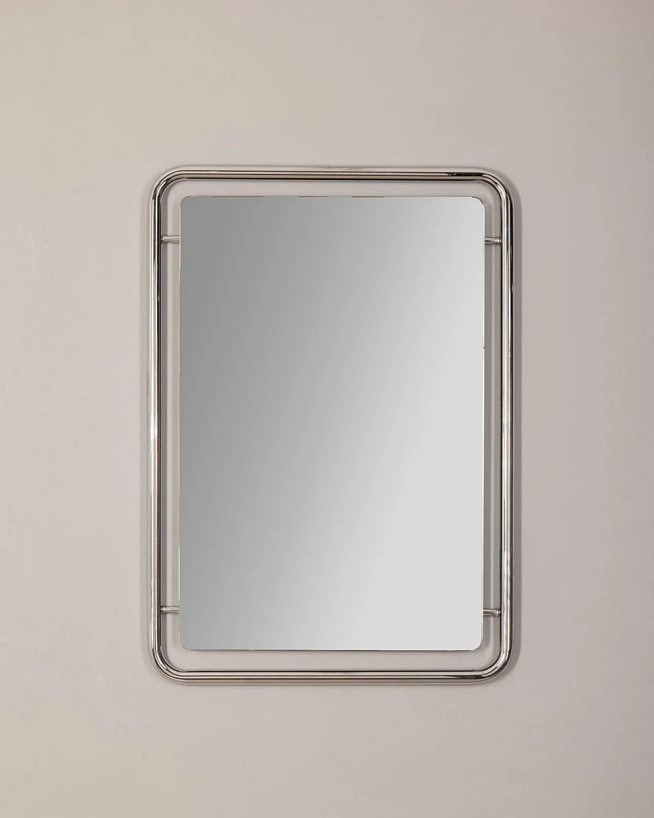Wall Mirror in chromed metal, 1970s 2