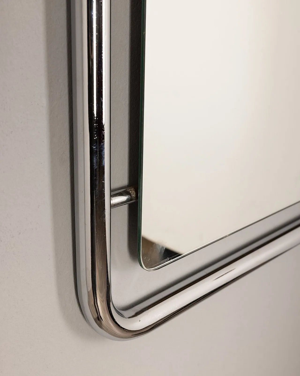 Wall Mirror in chromed metal, 1970s 3