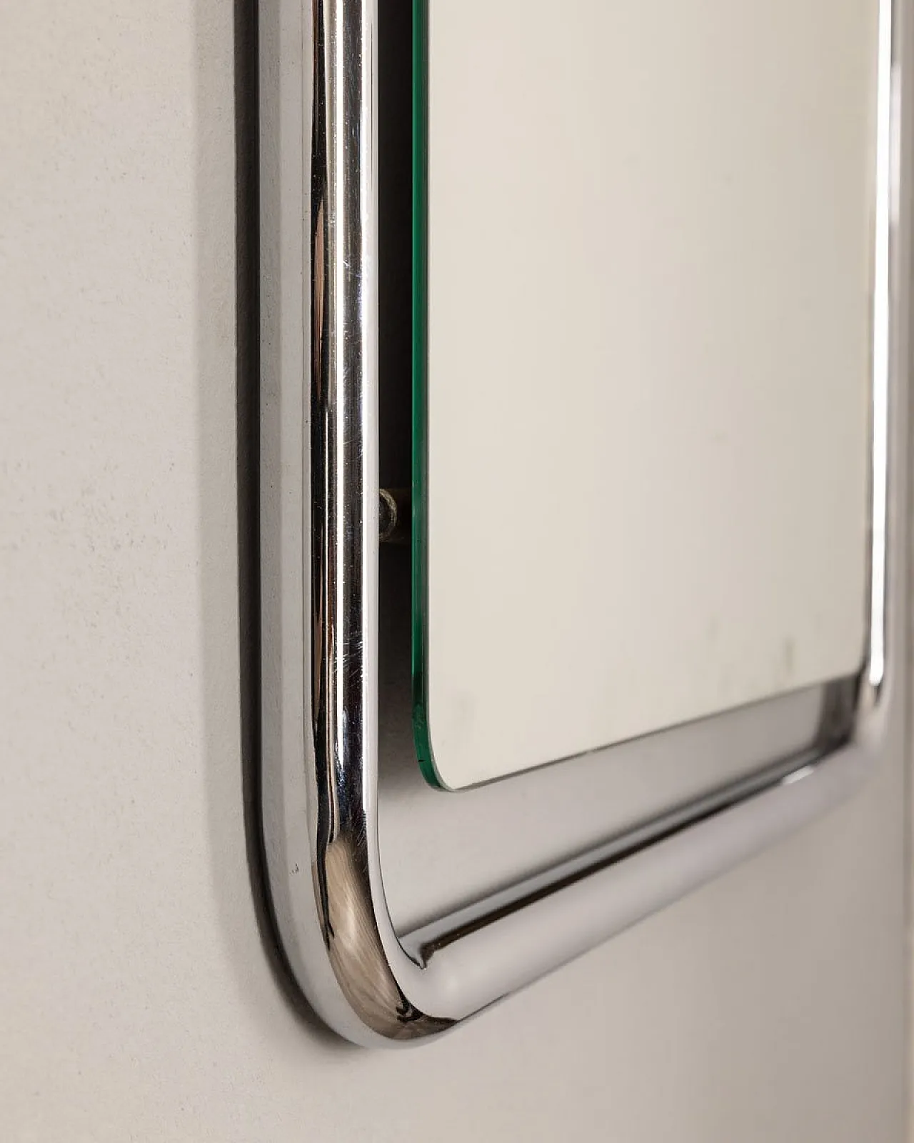 Wall Mirror in chromed metal, 1970s 4