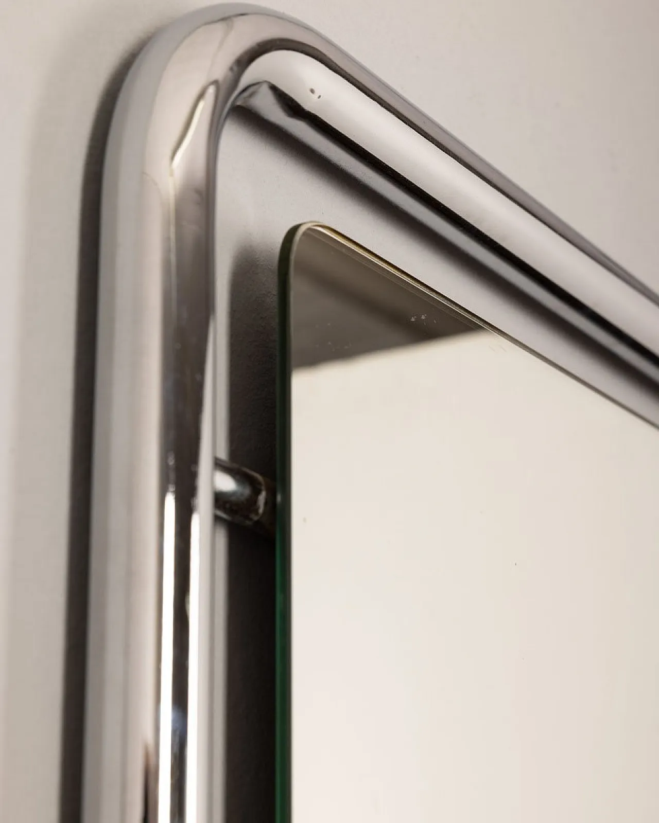 Wall Mirror in chromed metal, 1970s 6