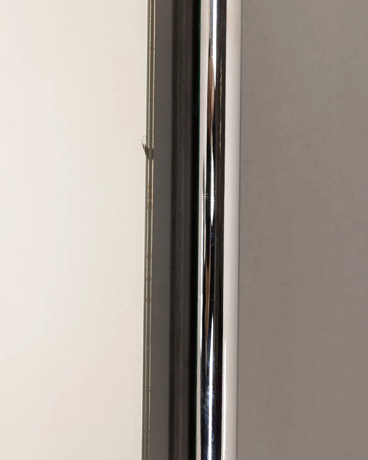 Wall Mirror in chromed metal, 1970s 7