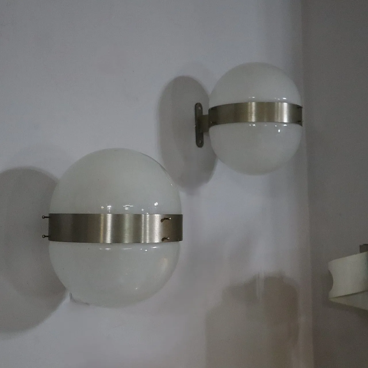 Coppia di applique in vetro di murano by Sergio Mazza per Artemide,70s 9