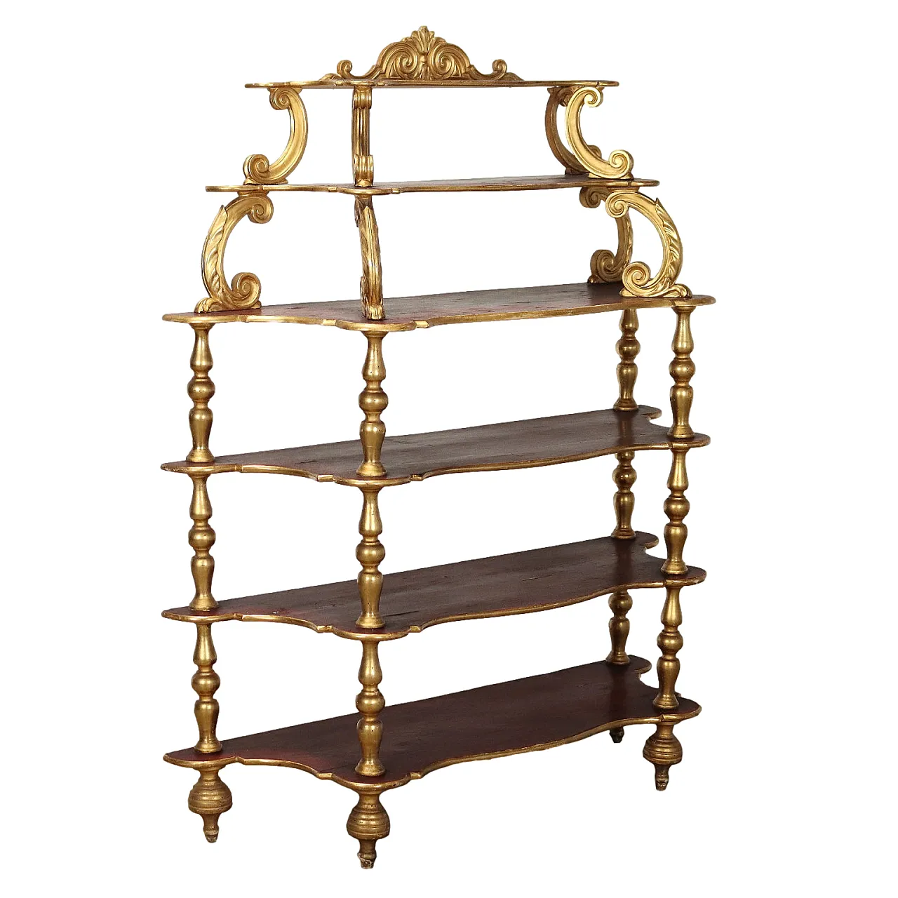 Antique Étagère Carved Wood Italy XIX Century 1