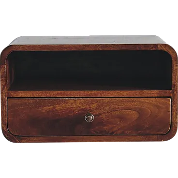 Artisan Furniture Large Chestnut Curve Upper Slot Floating Bedside